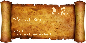 Mátai Rea névjegykártya